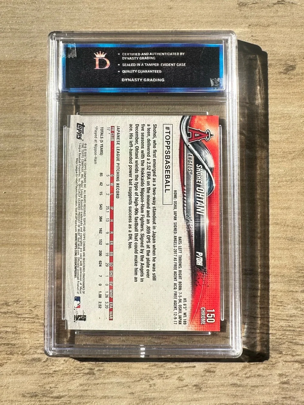 Shohei Ohtani Signed Rookie 2018 Topps Chrome Gem Mint 10 Novelty Baseball Card.